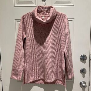 RBX Pink Heather Cowl Neck Activewear Long Sleeve Pullover Sweater Size Medium